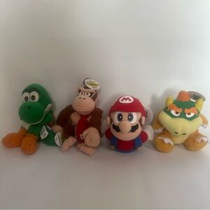🎮 Vintage Nintendo Super Mario Plush Set Yoshi, Donkey Kong, Mario & Bowser Jr.